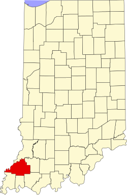 Karte von Gibson County innerhalb von Indiana