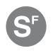 Rundes Liniensignet mit dem weißen Großbuchstaben S und dem tiefer gesetzten Großbuchstaben F in grau gefülltem Kreis vor neutralem Hintergrund