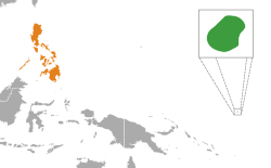 Map indicating locations of Nauru and Philippines