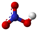 Molecuulmodel van salpeterzuur