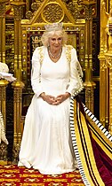 Queen Camilla wearing the diadem