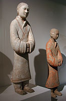 Ceramic statues with polychrome, from the 2nd century BC, Han dynasty.