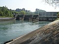 Beginn des Kanals bei Aarberg (Unterwasser der Aare-Staustufe Aarberg)