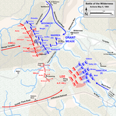 De slag op 5 mei 1864.