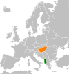 Location map for Albania and Hungary.