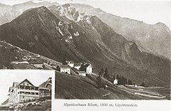 Historical postcard of the Alpine spa