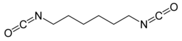 Structuurformule van hexamethyleendi-isocyanaat