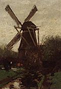 Boer bij een molen