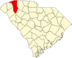Karte von Greenville County innerhalb von South Carolina