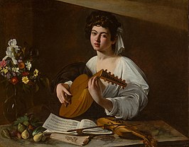 De Luitspeler, door Caravaggio; de uitvoerder leest de muziek van Arcadelt die voor hem ligt.