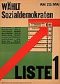 Wahlplakat 1928: Wilhelm Bock (Gotha) (1846-1931), Kurt Rosenfeld (Berlin) (1877-1943), August Frölich (Weimar) (1877-1966), Mathilde Wurm (Berlin) (1874-1935), Georg Dietrich (Erfurt) (1888-??), Karl Hermann (Eisenach) (1885-1973), August Siemsen (Jena) (1884-1958), Elsa Niviera (Berlin) (??-??) und Erich Mäder (Altenburg) (??-??)