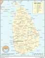 Sri Lanka Map, with railways