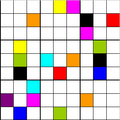 Abbildung 3d. Sudoku aus Abb. 1 mit Farben anstatt Ziffern und 90°-Drehung im Uhrzeigersinn