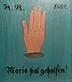 Votivbild von 1882 „Maria hat geholfen!“ Museum Europäischer Kulturen, Berlin.