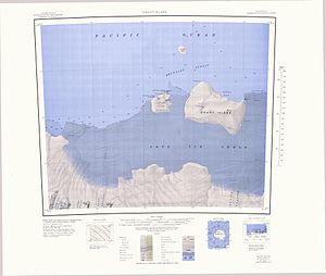 Landkarte von Grant Island (Mitte rechts) mit der Ledda Bay