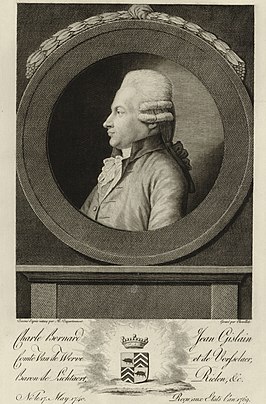 Karel Bernhard Johan van de Werve, gravure uit 1776 gemaakt door Andreas Bernardus de Quertenmont