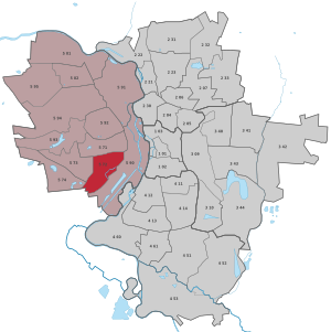 Lage des Stadtteils Südliche Neustadt (Halle) in Halle (Saale) (anklickbare Karte)