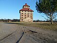 Weiche der Hobrechtsfelder Wirtschaftsbahn vor dem ehemaligen Kornspeicher