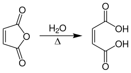 Hydratisierung von Maleinsäureanhydrid zu Maleinsäure bei erhöhten Temperaturen