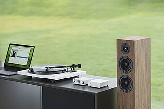 The Pre Box S2 Digital and Amp Box S2 with an Essential III Turntable