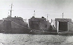 HMAS LST 3008 (at right) in 1946