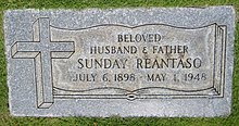 Sunday Reantaso's tombstone