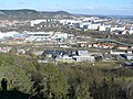 Bahnhofsgelände und Teile des Gewerbegebiets Göschwitz aus der Luft betrachtet