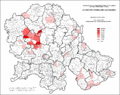 Share of Montenegrins in Vojvodina by settlements 1953