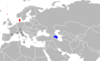 Location map for Azerbaijan and Denmark.