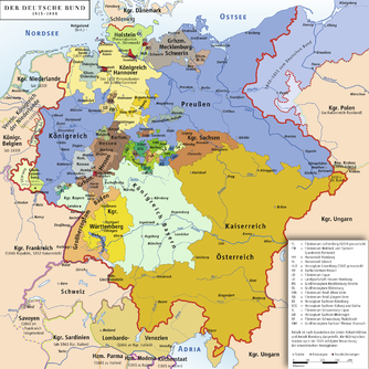 Der Norddeutsche Bund (1866–1871); Karte aus Putzger historischer Weltatlas, 89. Auflage, 1965