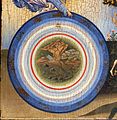 Die Erde umrahmt vom Tierkreis (Detail aus Erschaffung der Welt von Giovanni di Paolo, 1445)