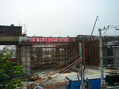 Guangzhu Railway in construction, June 2010