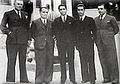 Temsil heyeti: soldan sağa Cemil Yurtman (Adliye), Cemal Baki (Maliye), Abdurrahman Melek (Başbakan), Kemal Alpar (Nafia, Ziraat), Faik Türkmen (Maarif, Sıhhat, Kültür)
