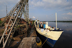 Ubundu is a port on the Congo River, about a 100 km up a muddy road from Kisangani.