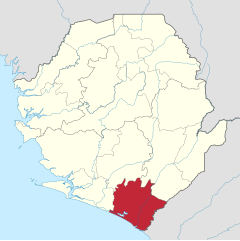 Karte Pujehun (Distrikt) in Sierra Leone