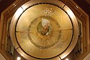 Overhead view of fountain above atrium