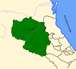 Map of the Caucasian Imamate in 1856