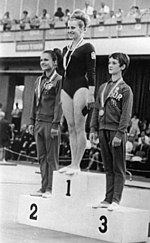 Four time winner Věra Čáslavská, center, in 1967