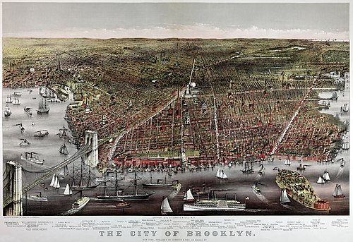 An 1879 depiction of the City of Brooklyn