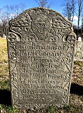 Gravestone carved by Gershom Bartlett of Bolton CT.