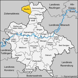 Elhelyezkedése Baden-Württemberg térképén