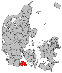 Kart over Sønderborg kommune