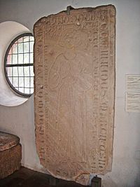 Grabplatte des Wormser Bürgers Johannes vom gemalten Haus († 1303)
