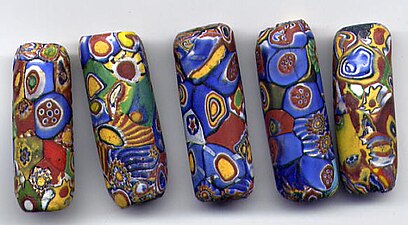 Millefiori beads from Murano, 1920s