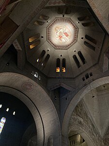 The dome over the nave. Ceiling fresco by Pierre Ducos de la. Haille