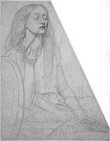 Studie van Elizabeth Siddal als Delia