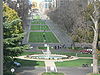 Capitol Mall, with 9th Street — the former east end of SR 275 — behind the fountain