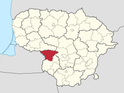 Location of Šakiai district municipality within Lithuania