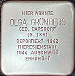 Stolperstein für Olga Grünberg