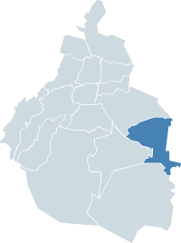 Location of Tláhuac within Mexico City